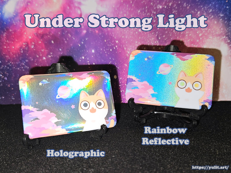Original - Space Cat Meme Inspired Reflective/Holographic Button