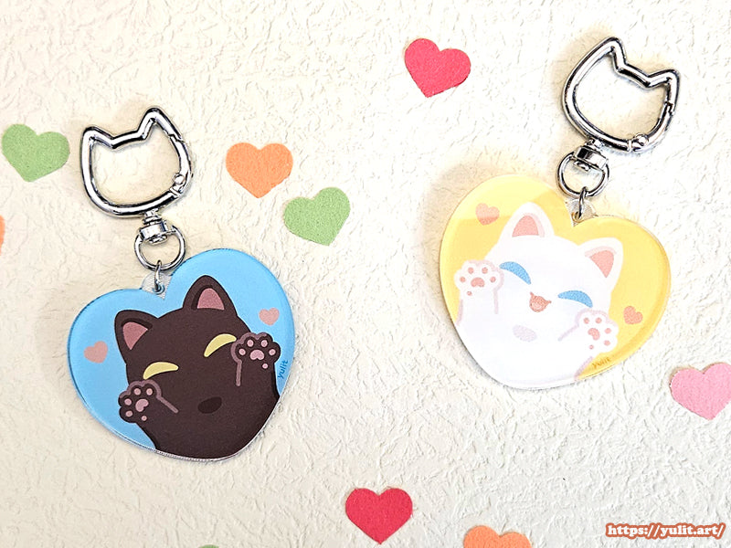 - New - Original - Cats Kneading Lenticular Acrylic Keychains