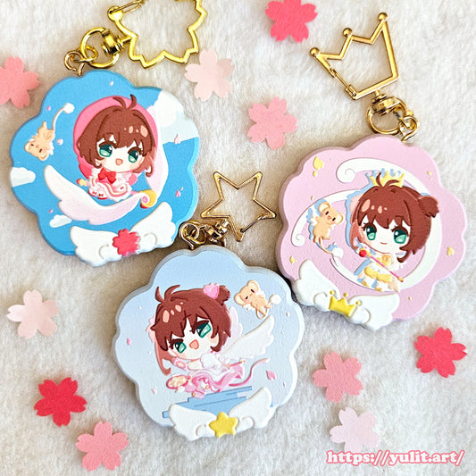 - New - CCS - Sakura Embossed Wood Charms