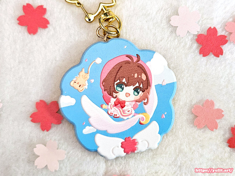 - New - CCS - Sakura Embossed Wood Charms