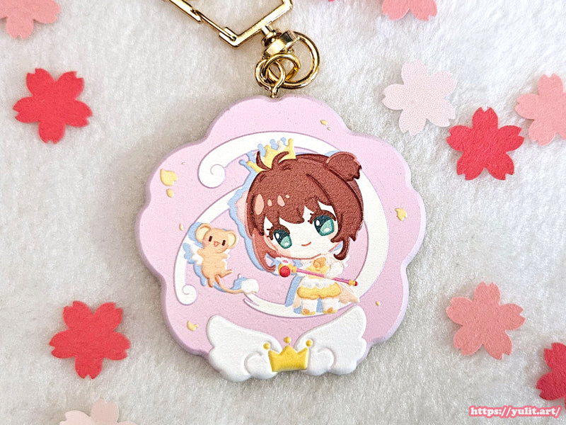- New - CCS - Sakura Embossed Wood Charms