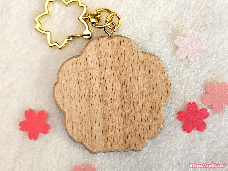 - New - CCS - Sakura Embossed Wood Charms