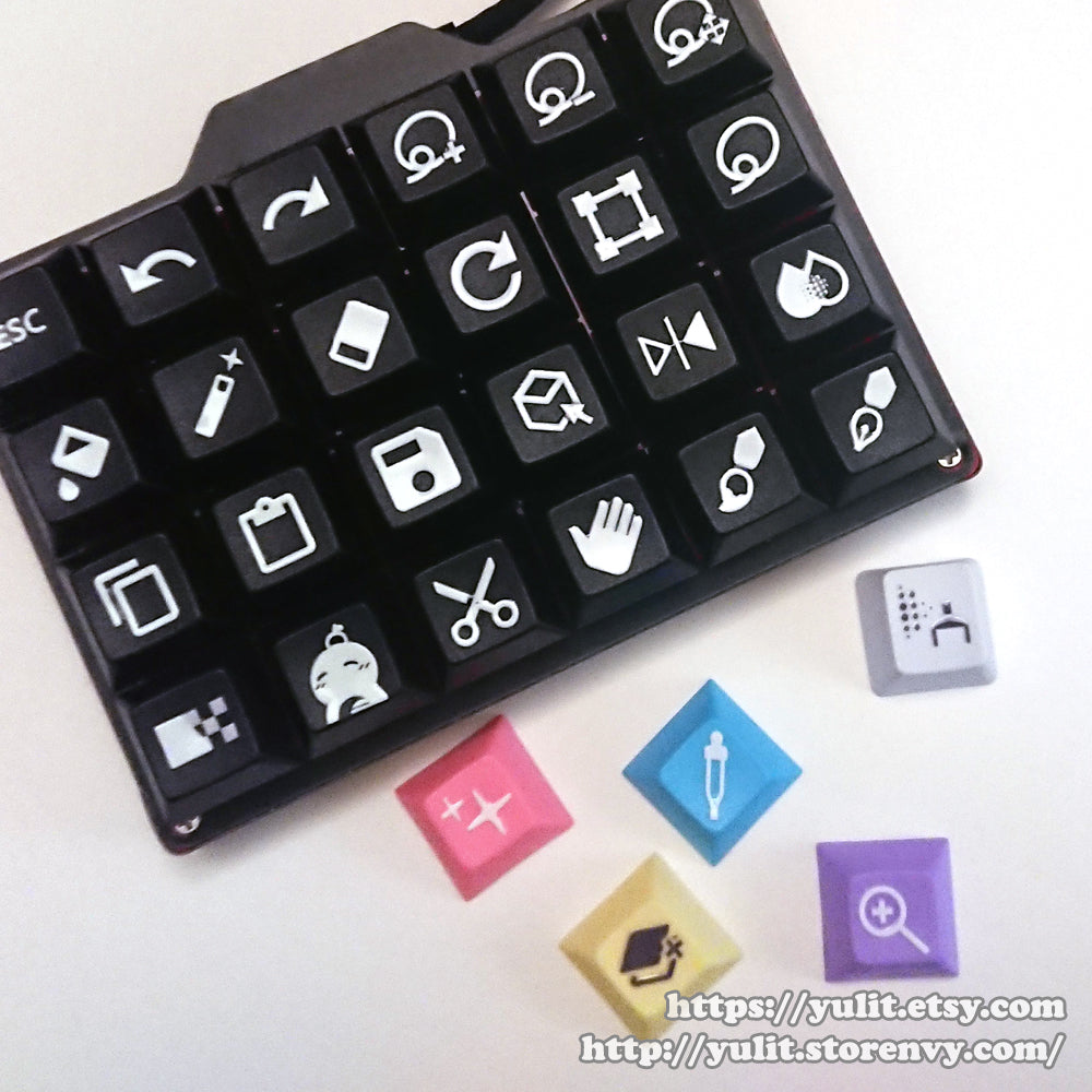 + Highlight + Keyboard/Keycap Shortcut Rub-on Stickers for Clip Studio ...